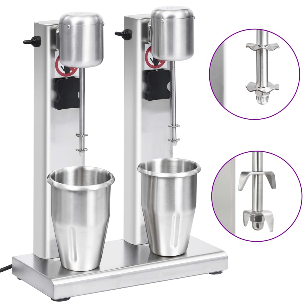 Milkshake Mixer Met Dubbele Bekers Roestvrij Staal 2 L 2 L (2 shakers)
