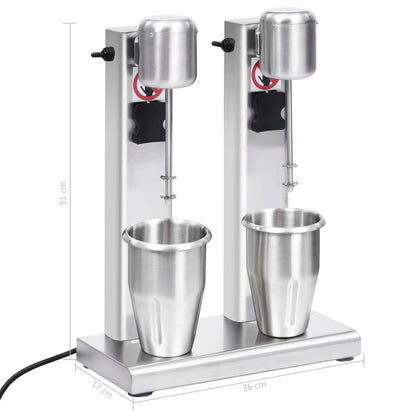 Milkshake Mixer Met Dubbele Bekers Roestvrij Staal 2 L 2 L (2 shakers)