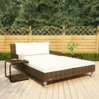 Ligbed 2-persoons poly rattan bruin