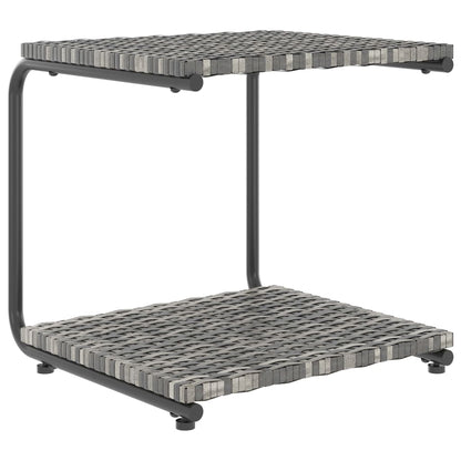 Ligbed met kussens 2-persoons poly rattan grijs