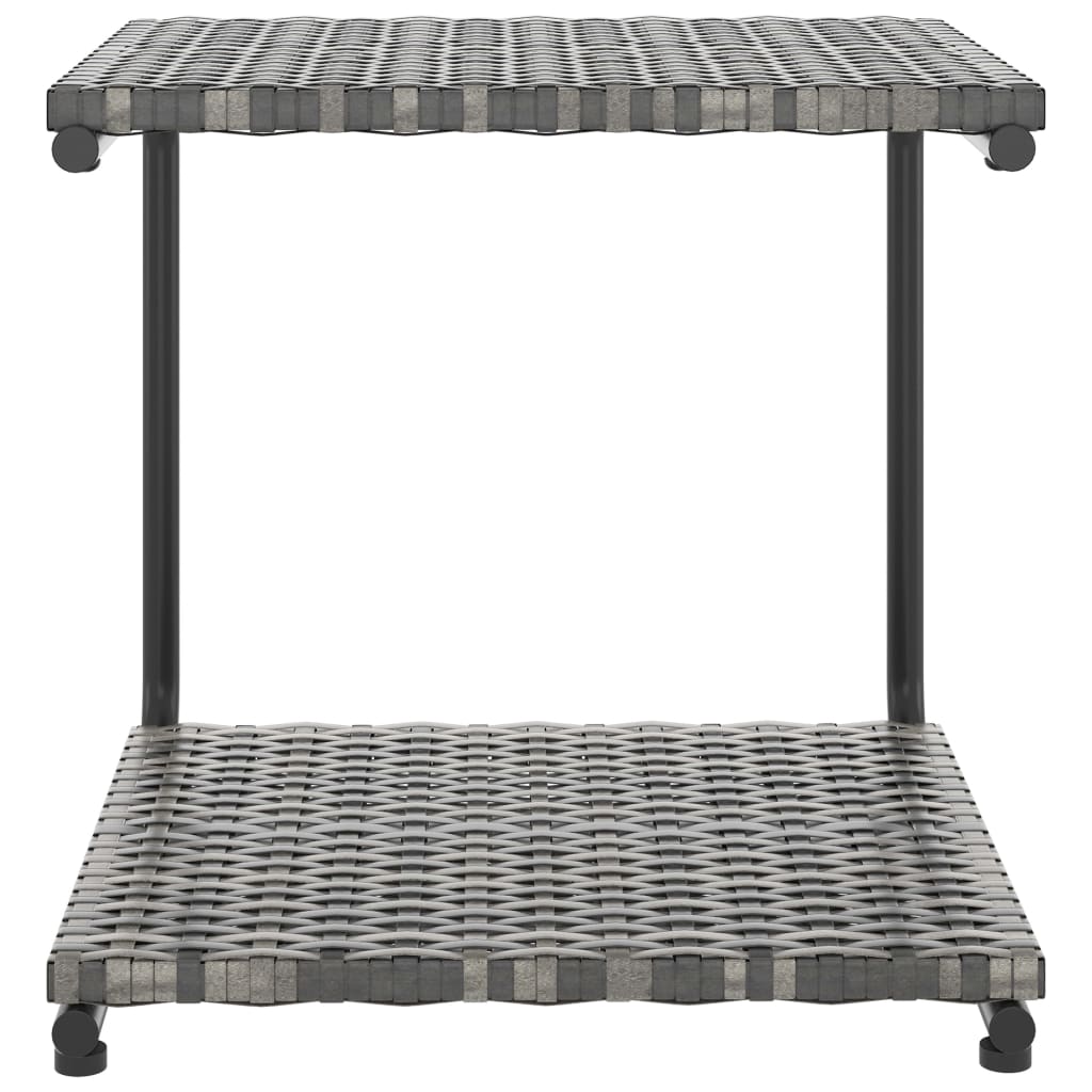 Ligbed met kussens 2-persoons poly rattan grijs