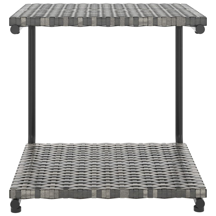 Ligbed met kussens 2-persoons poly rattan grijs