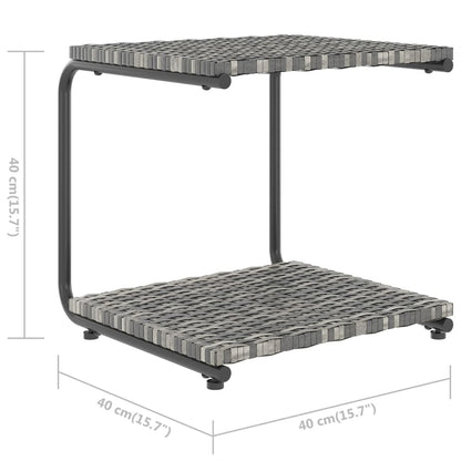 Ligbed met kussens 2-persoons poly rattan grijs