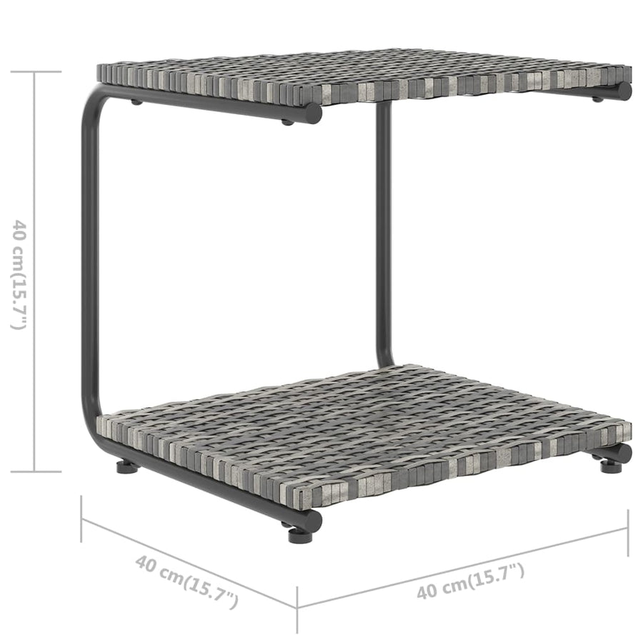 Ligbed met kussens 2-persoons poly rattan grijs