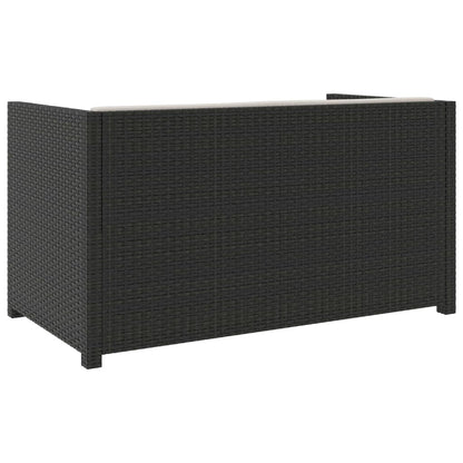-Delige Loungeset Met Kussens Poly Rattan Zwart