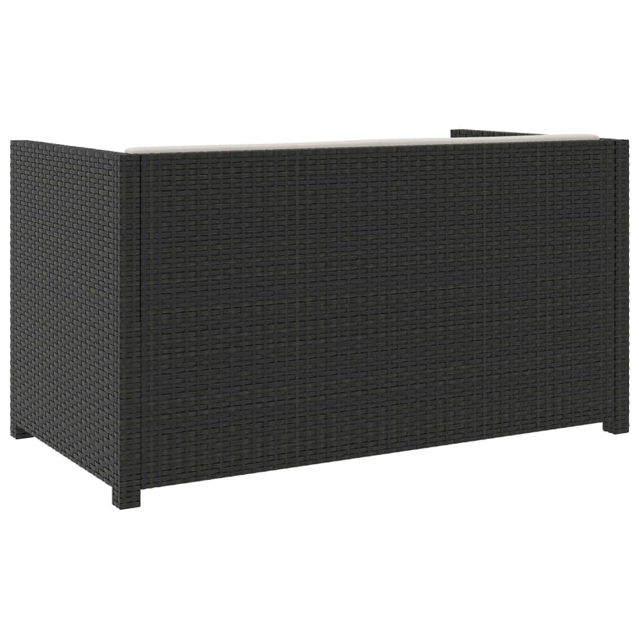 -Delige Loungeset Met Kussens Poly Rattan Zwart