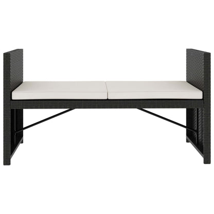 -Delige Loungeset Met Kussens Poly Rattan Zwart