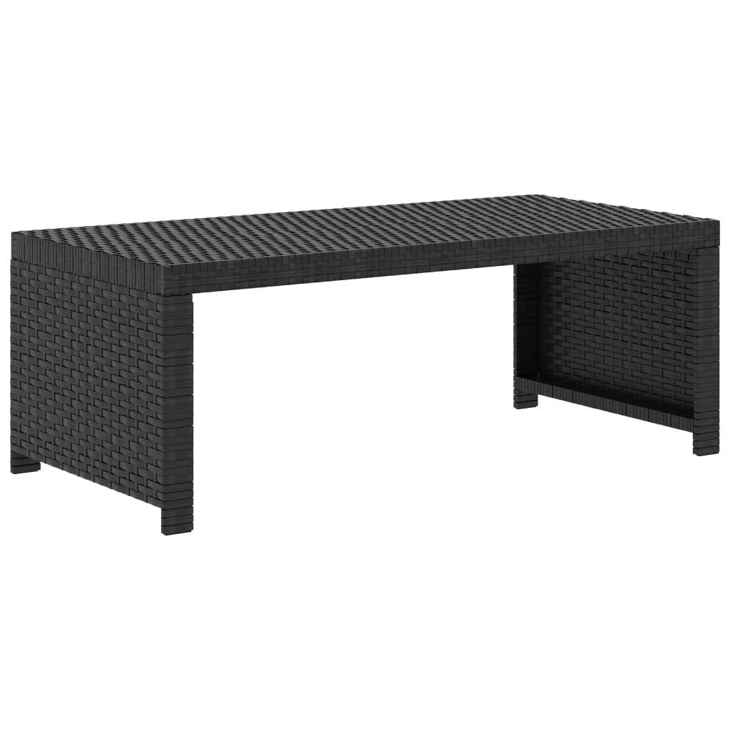 -Delige Loungeset Met Kussens Poly Rattan Zwart
