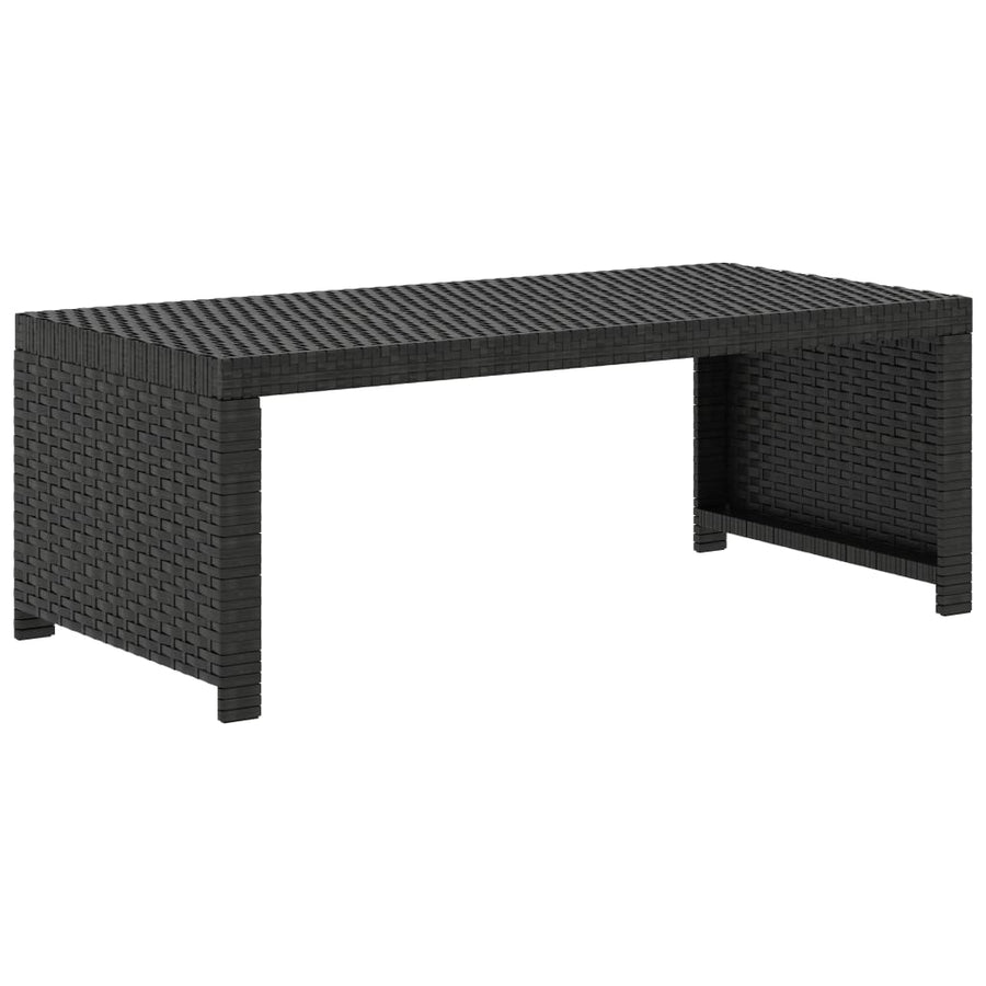 -Delige Loungeset Met Kussens Poly Rattan Zwart