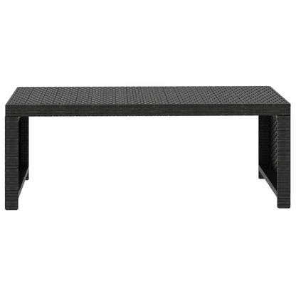 -Delige Loungeset Met Kussens Poly Rattan Zwart