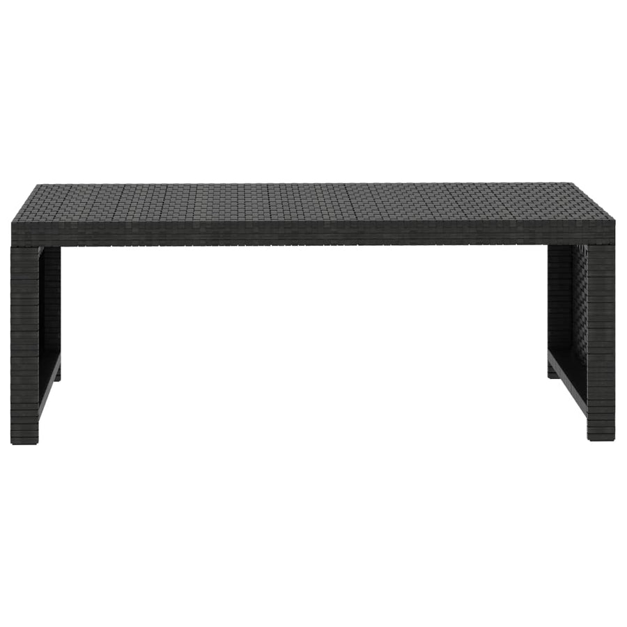 -Delige Loungeset Met Kussens Poly Rattan Zwart