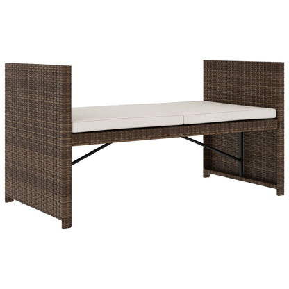-Delige Loungeset Met Kussens Poly Rattan Bruin