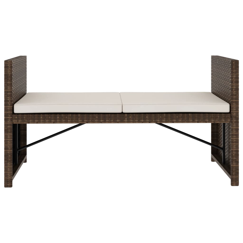 -Delige Loungeset Met Kussens Poly Rattan Bruin