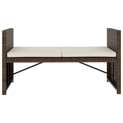 -Delige Loungeset Met Kussens Poly Rattan Bruin