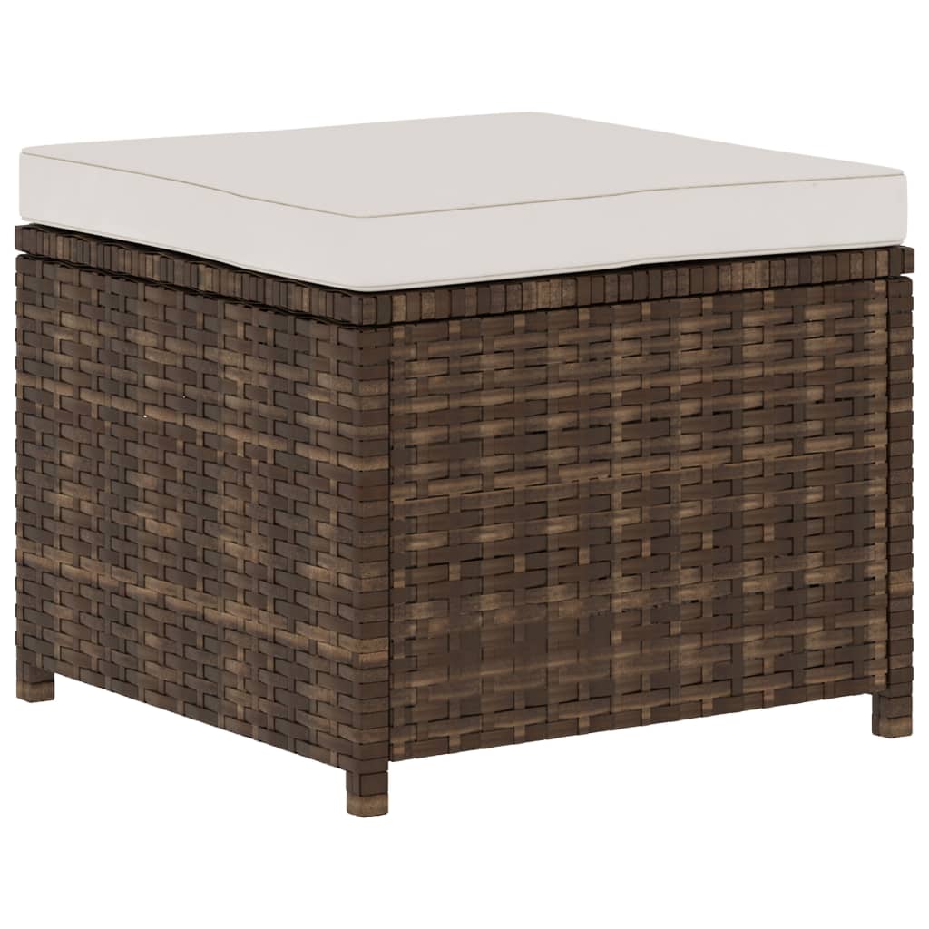 -Delige Loungeset Met Kussens Poly Rattan Bruin