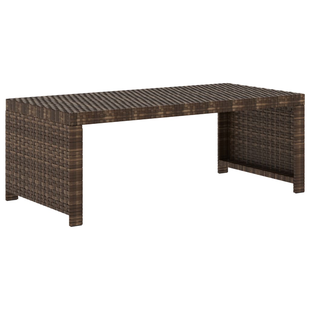 -Delige Loungeset Met Kussens Poly Rattan Bruin