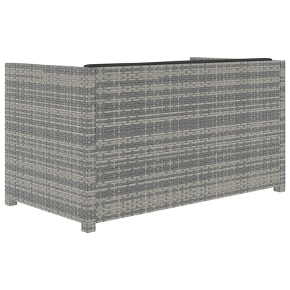 -Delige Loungeset Met Kussens Poly Rattan Grijs