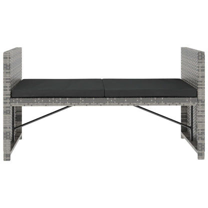 -Delige Loungeset Met Kussens Poly Rattan Grijs
