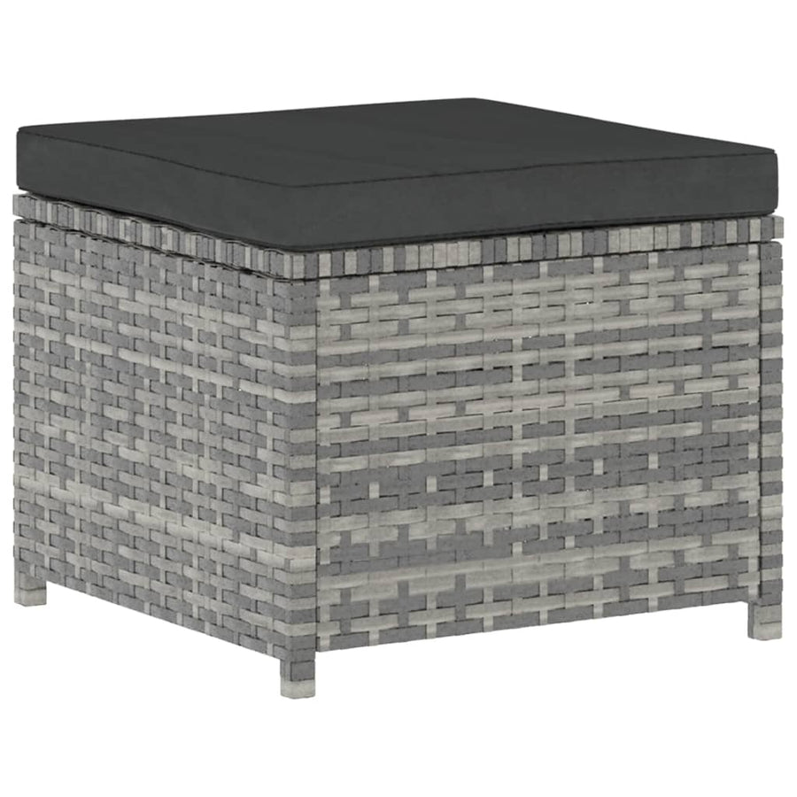 -Delige Loungeset Met Kussens Poly Rattan Grijs