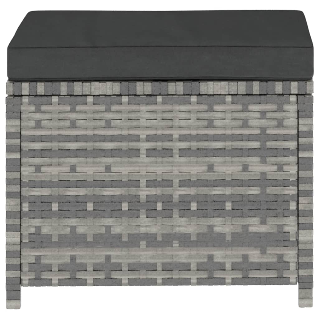 -Delige Loungeset Met Kussens Poly Rattan Grijs