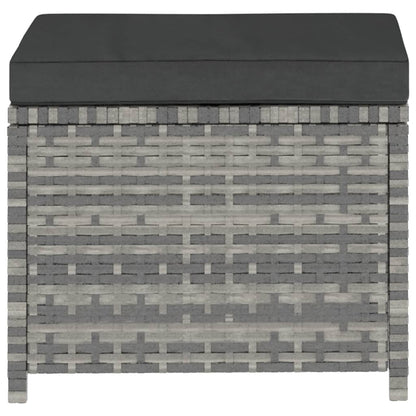 -Delige Loungeset Met Kussens Poly Rattan Grijs