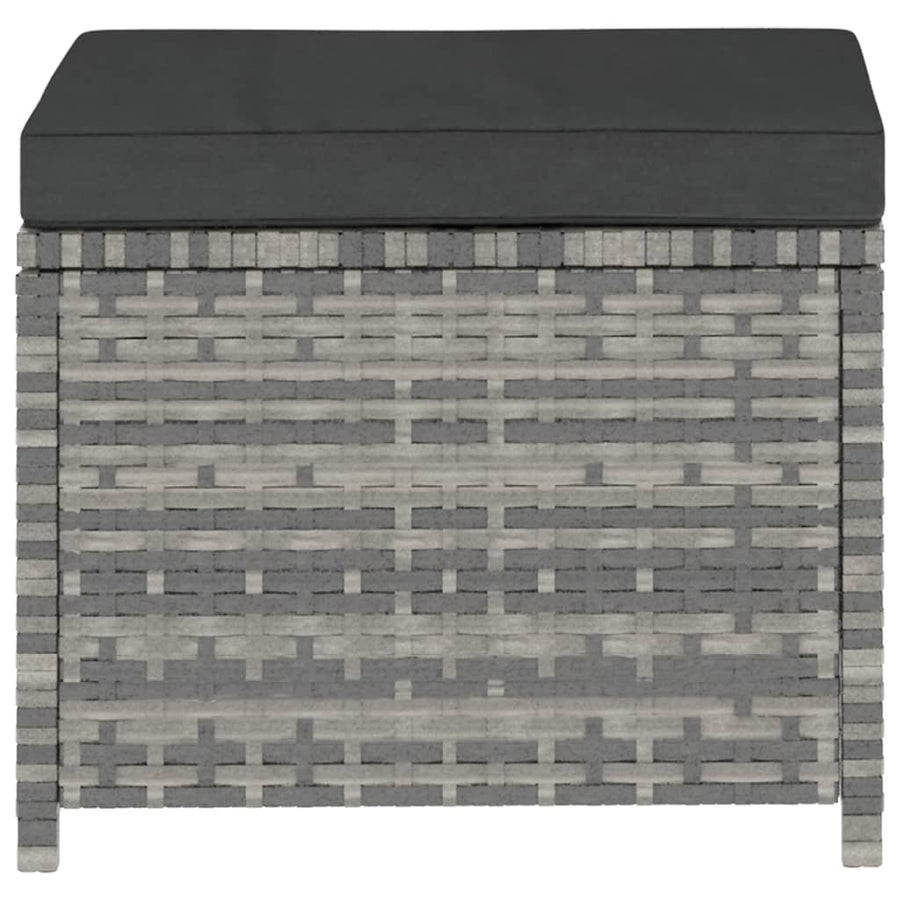 -Delige Loungeset Met Kussens Poly Rattan Grijs