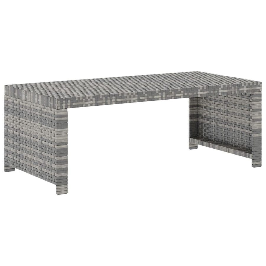-Delige Loungeset Met Kussens Poly Rattan Grijs