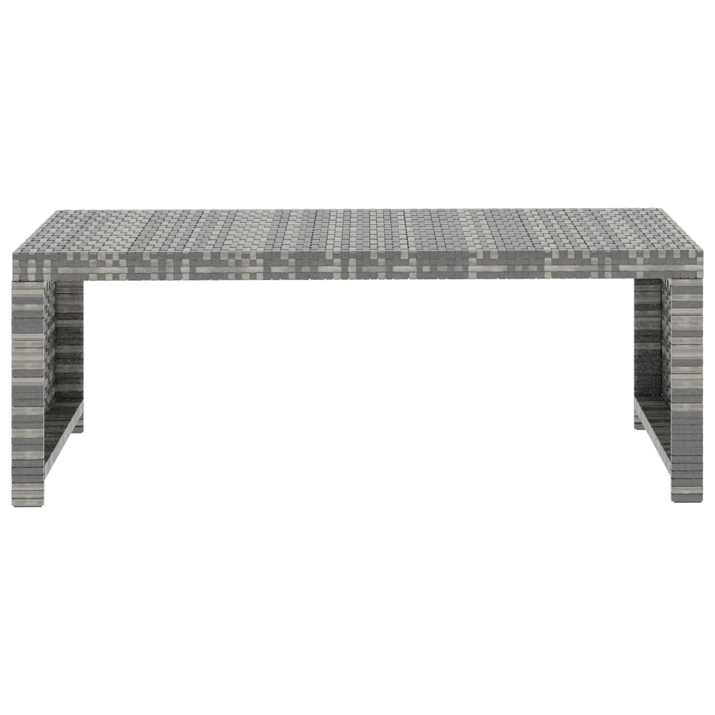 -Delige Loungeset Met Kussens Poly Rattan Grijs