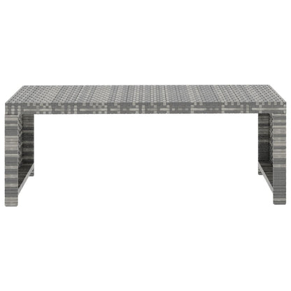 -Delige Loungeset Met Kussens Poly Rattan Grijs