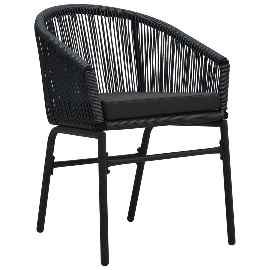 Tuinstoelen 2 St Pe-Rattan Zwart