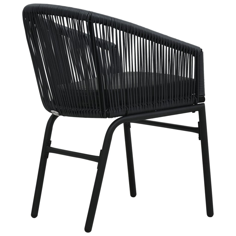 Tuinstoelen 2 St Pe-Rattan Zwart