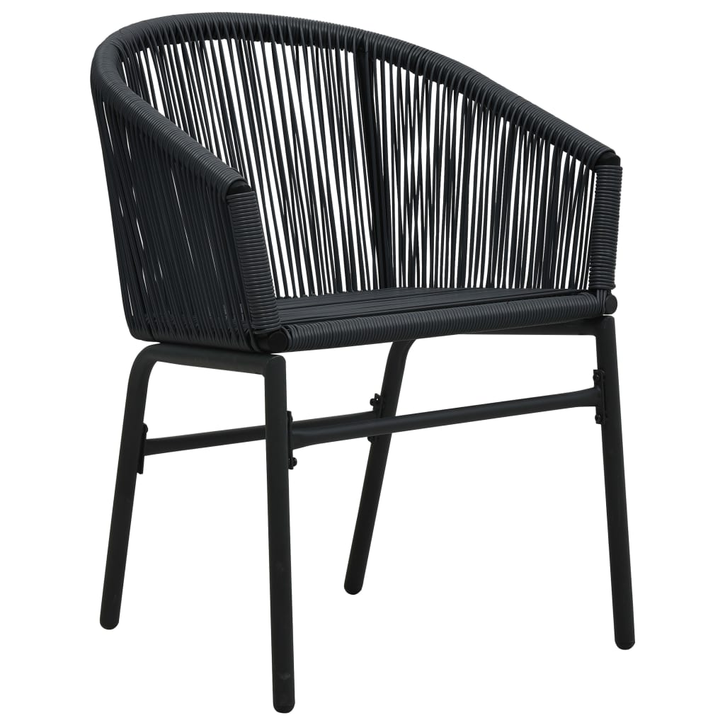 Tuinstoelen 2 St Pe-Rattan Zwart