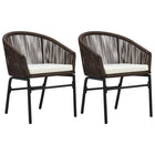 Tuinstoelen 2 st PE-rattan bruin 58x58x78 cm