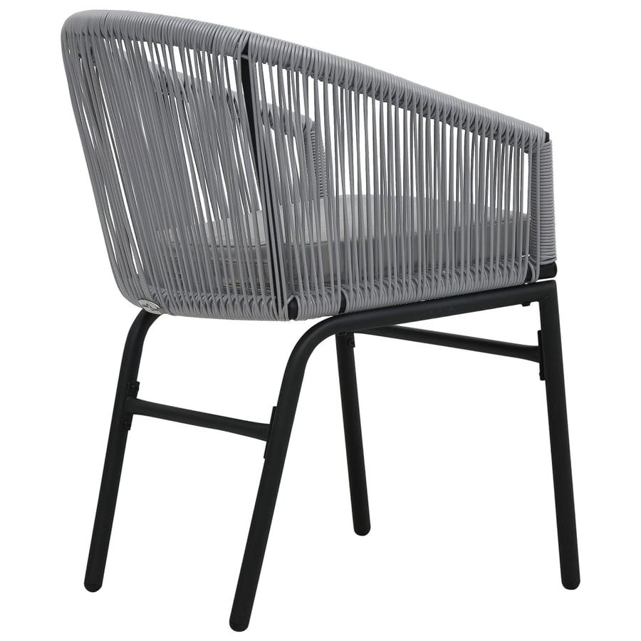 Tuinstoelen Pe-Rattan Antracietkleurig Grijs