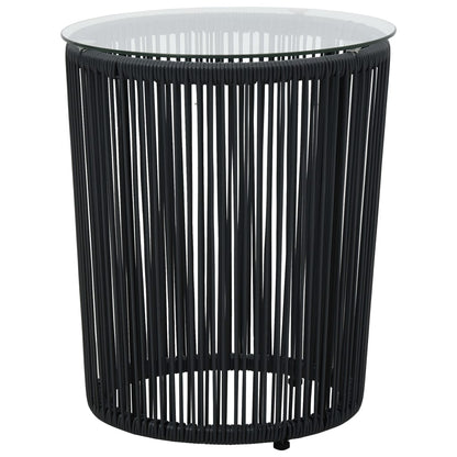 -Delige Bistroset Met Kussens Pe-Rattan Zwart
