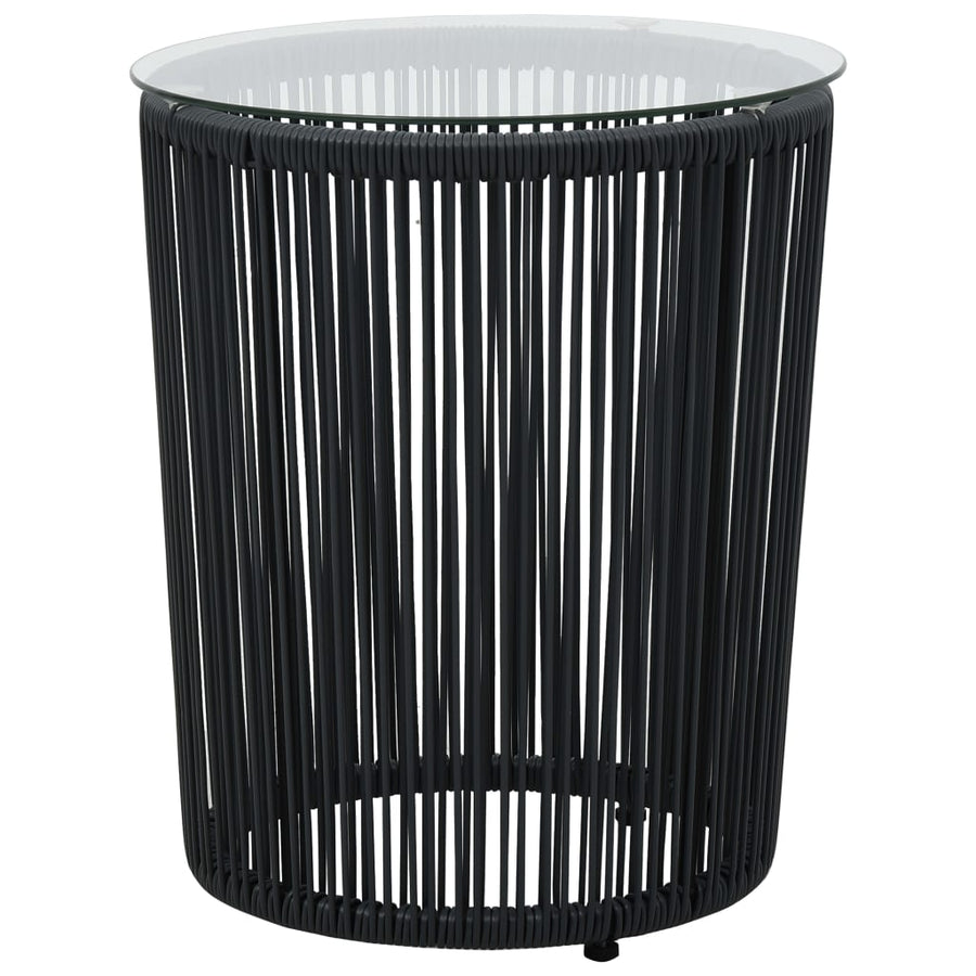 -Delige Bistroset Met Kussens Pe-Rattan Zwart