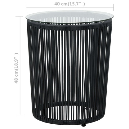 -Delige Bistroset Met Kussens Pe-Rattan Zwart