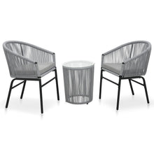 -Delige Bistroset Met Kussens Pe-Rattan Grijs