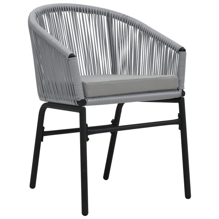-Delige Bistroset Met Kussens Pe-Rattan Grijs