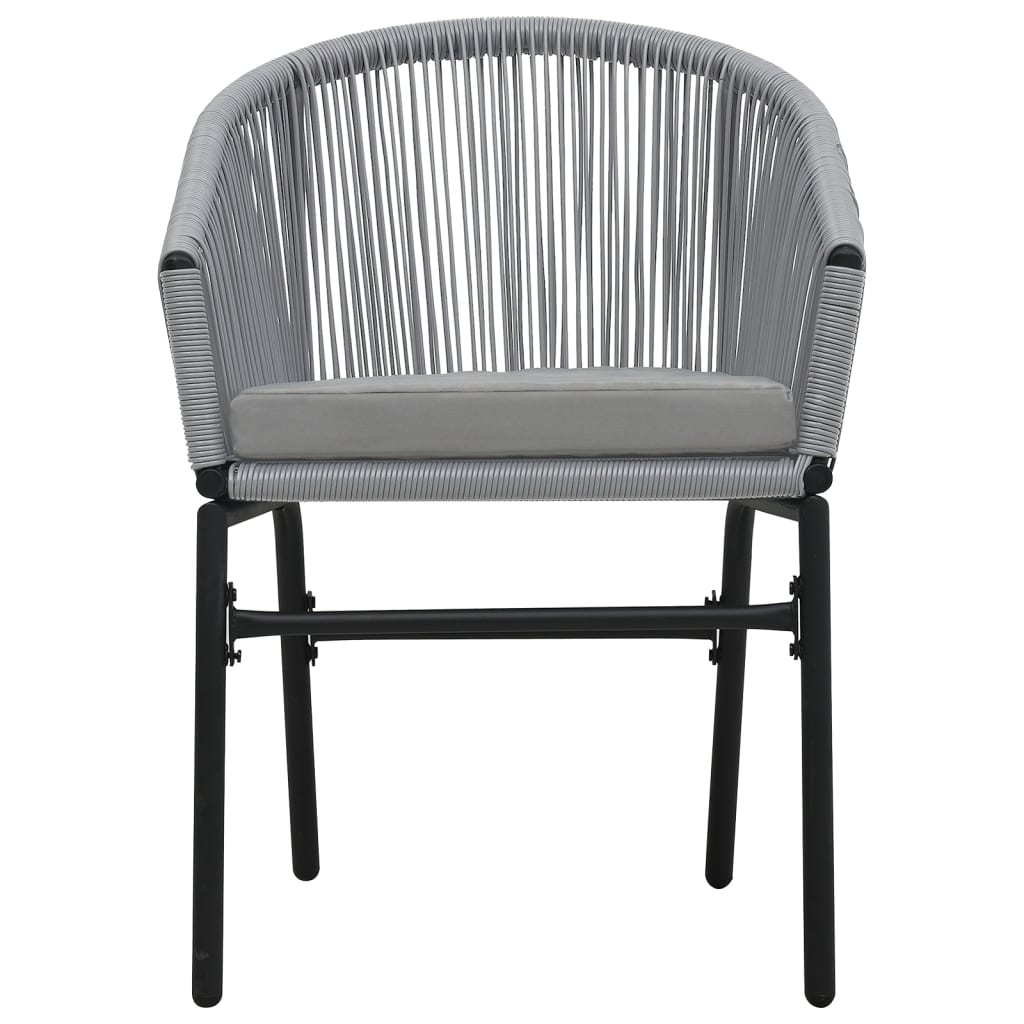 -Delige Bistroset Met Kussens Pe-Rattan Grijs