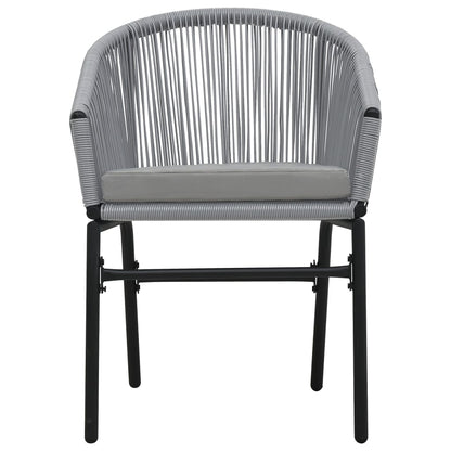 -Delige Bistroset Met Kussens Pe-Rattan Grijs