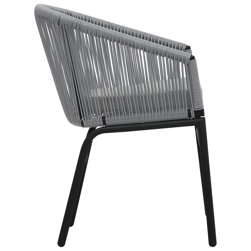 -Delige Bistroset Met Kussens Pe-Rattan Grijs