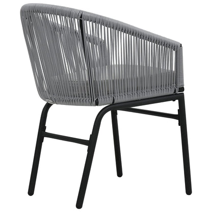 -Delige Bistroset Met Kussens Pe-Rattan Grijs