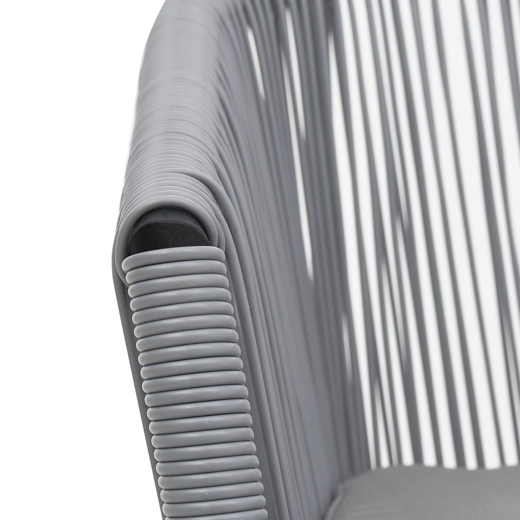 -Delige Bistroset Met Kussens Pe-Rattan Grijs