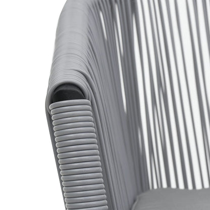 -Delige Bistroset Met Kussens Pe-Rattan Grijs