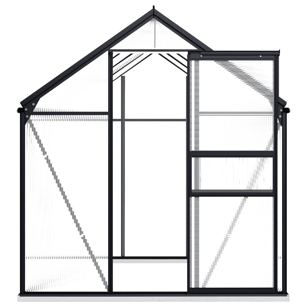 Tuinkas Met Basisframe 4,75 M² Aluminium Antracietkleurig 190 x 250 x 202 cm