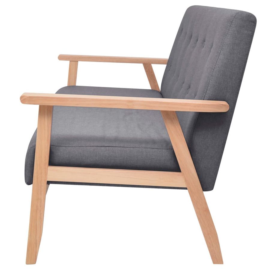 3-Delig Bankstel Stof Donkergrijs 2 x fauteuils + driezitsbank