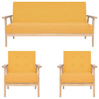 3-piece Sofa fabric yellow