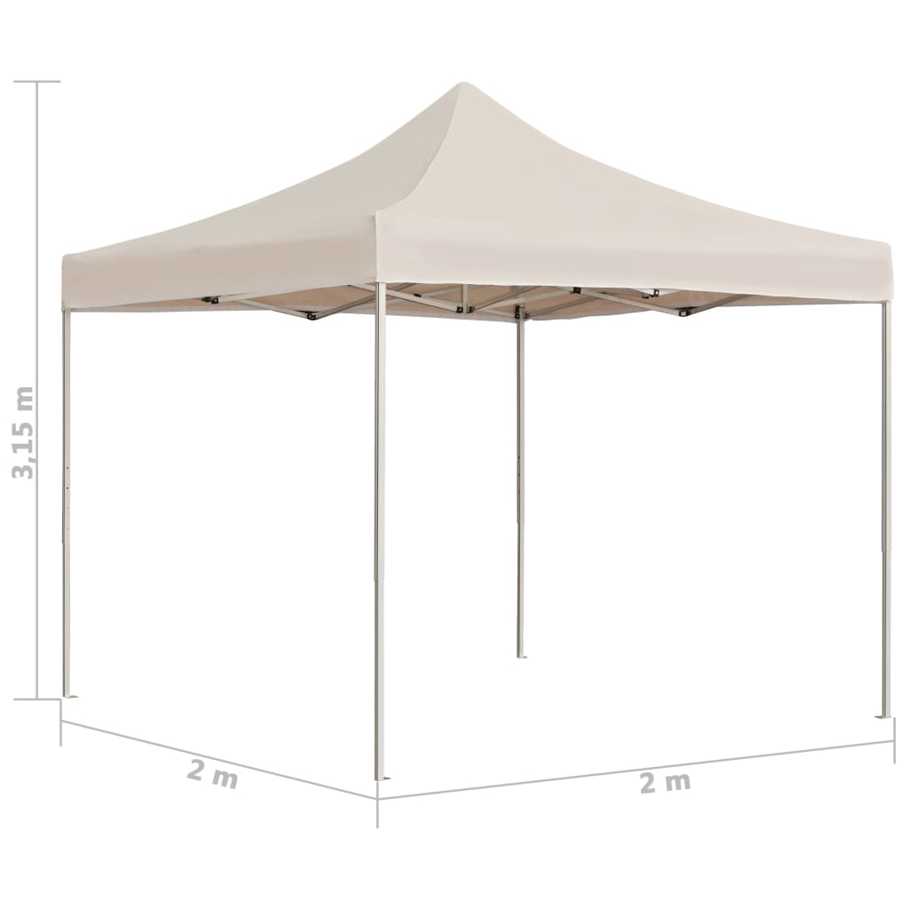 Partytent Professioneel Inklapbaar 2X2 M Aluminium Crème Zonder wanden