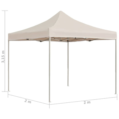 Partytent Professioneel Inklapbaar 2X2 M Aluminium Crème Zonder wanden